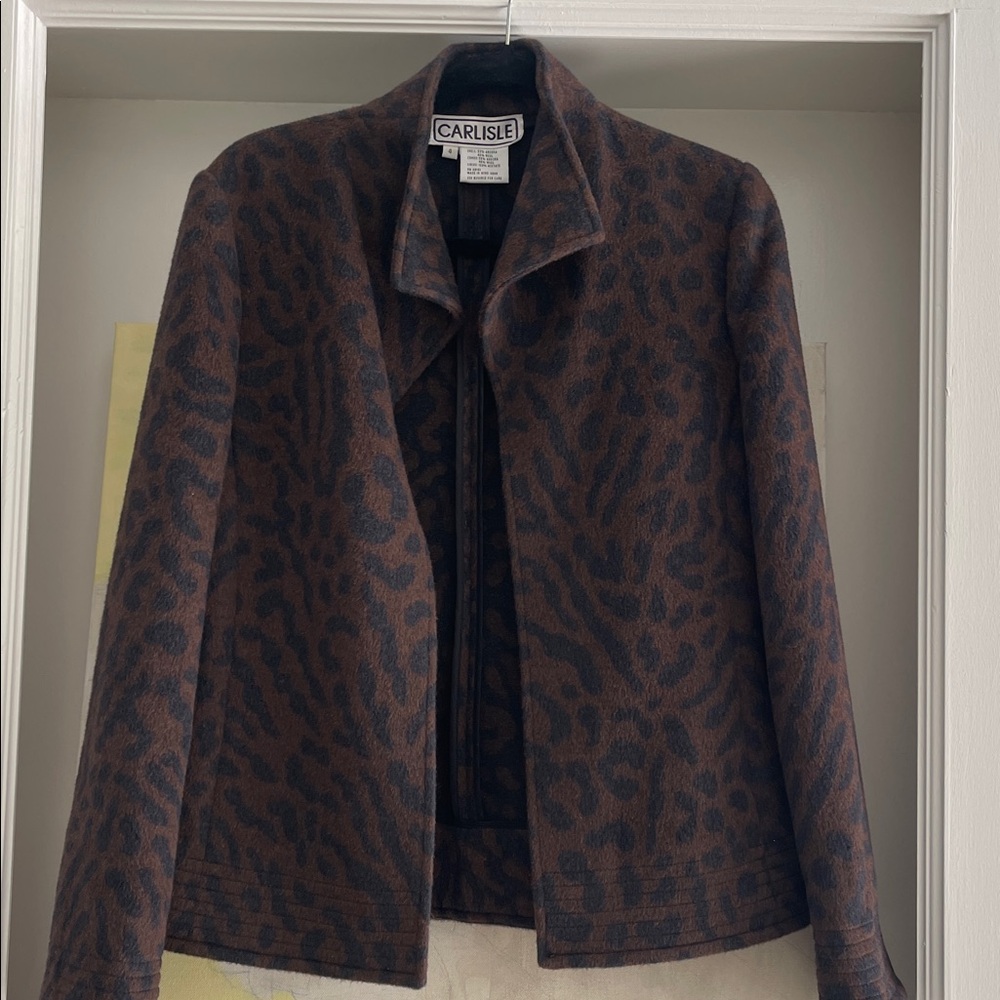 Carlisle wool Animal Print Jacket blazer in Brown and Black size 4